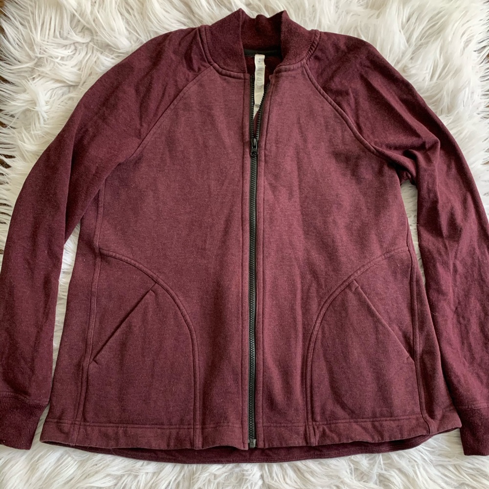 Lululemon Burgundy Zipup Size 6 (Fits 8-10)